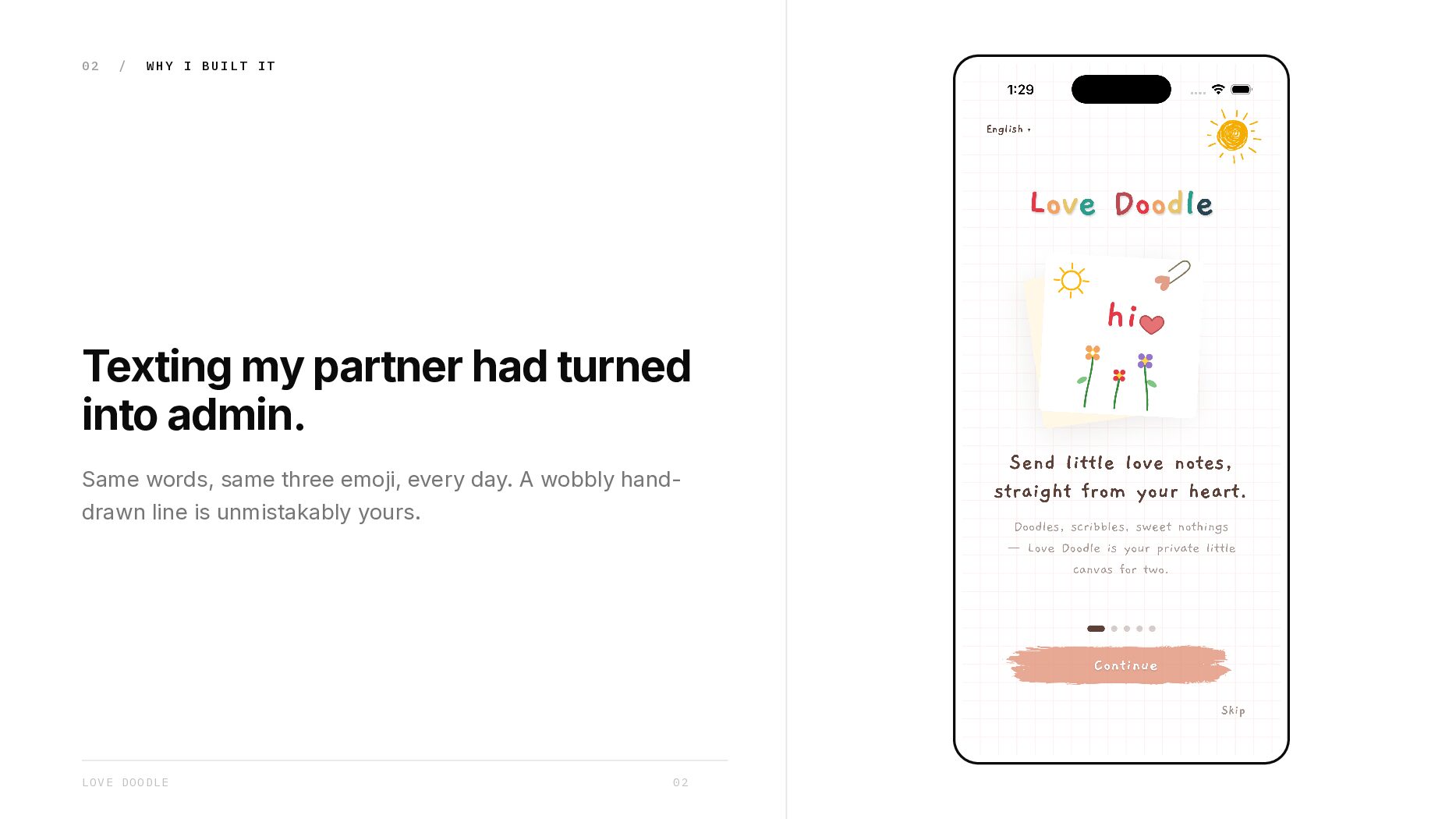 Love Doodle — hand-drawn widgets for couples
